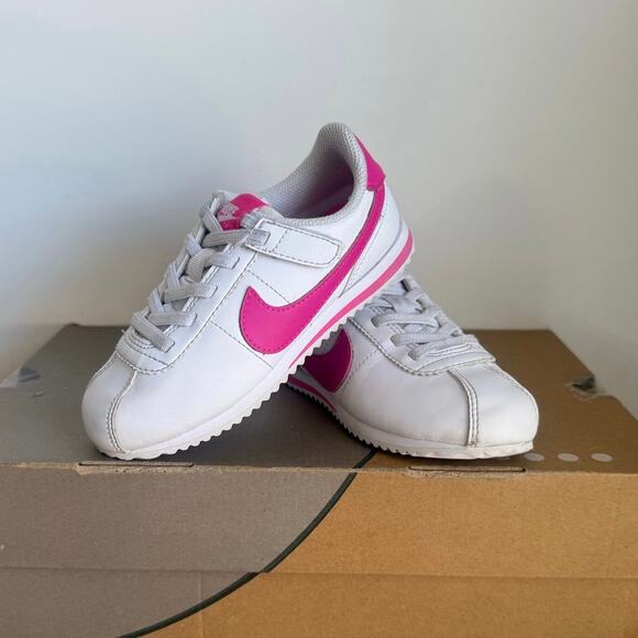 Nike Cortez Easyon White/Laser Fuchsia Toddler Sneakers - SZ 10 C - Picture 8 of 11